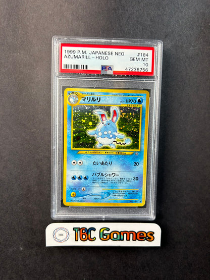 Azumarill Neo Genesis Holo Japanese PSA 10