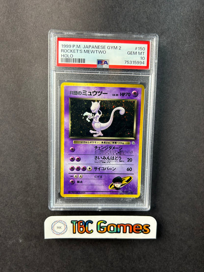 japanese holographic mewtwo card Rocket's Mewtwo Gym 2 Challenge Holo Japanese PSA 10 – TBC Games
