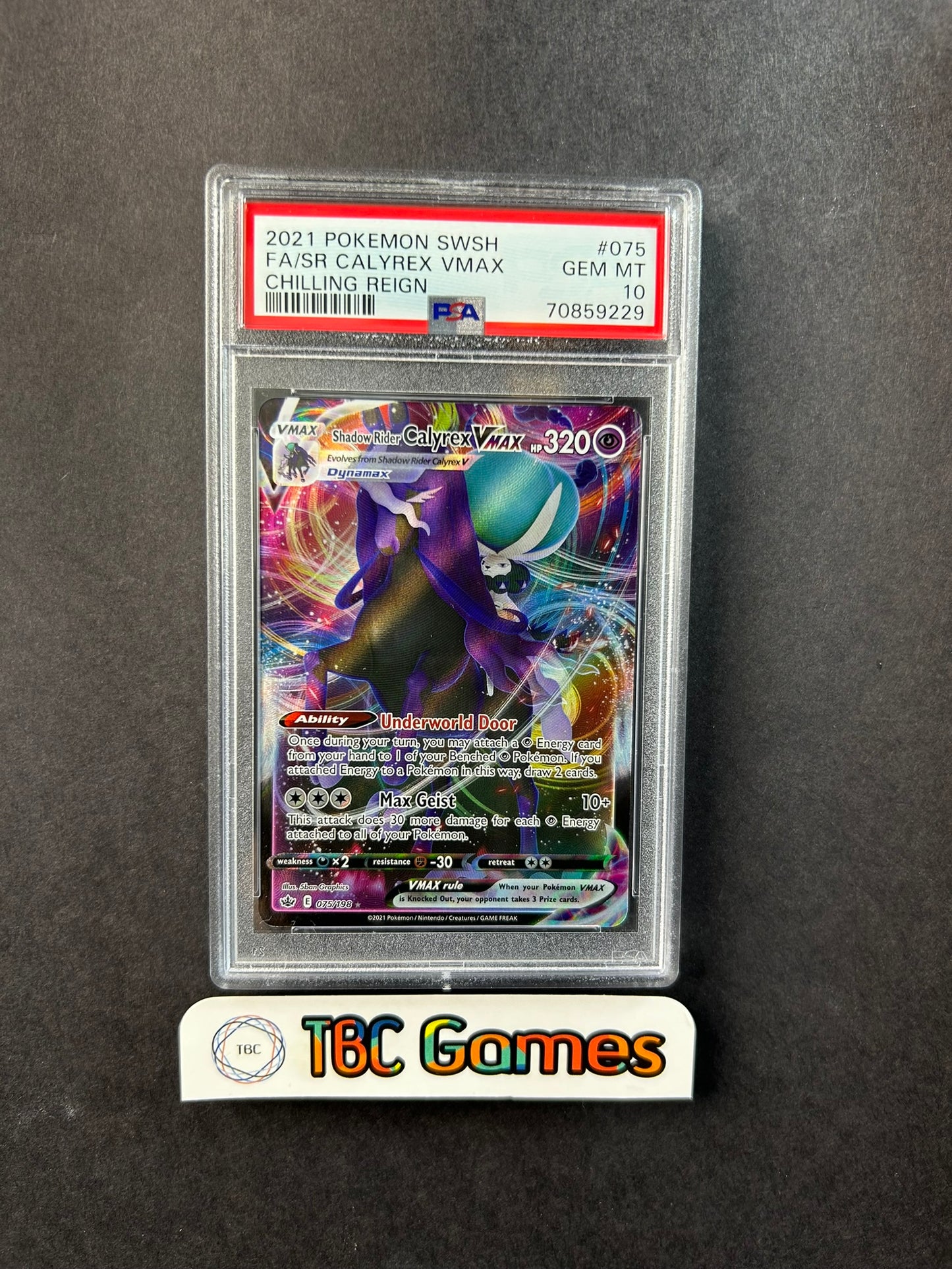 Shadow Rider Calyrex VMAX Chilling Reign 075/198 PSA 10 – TBC Games
