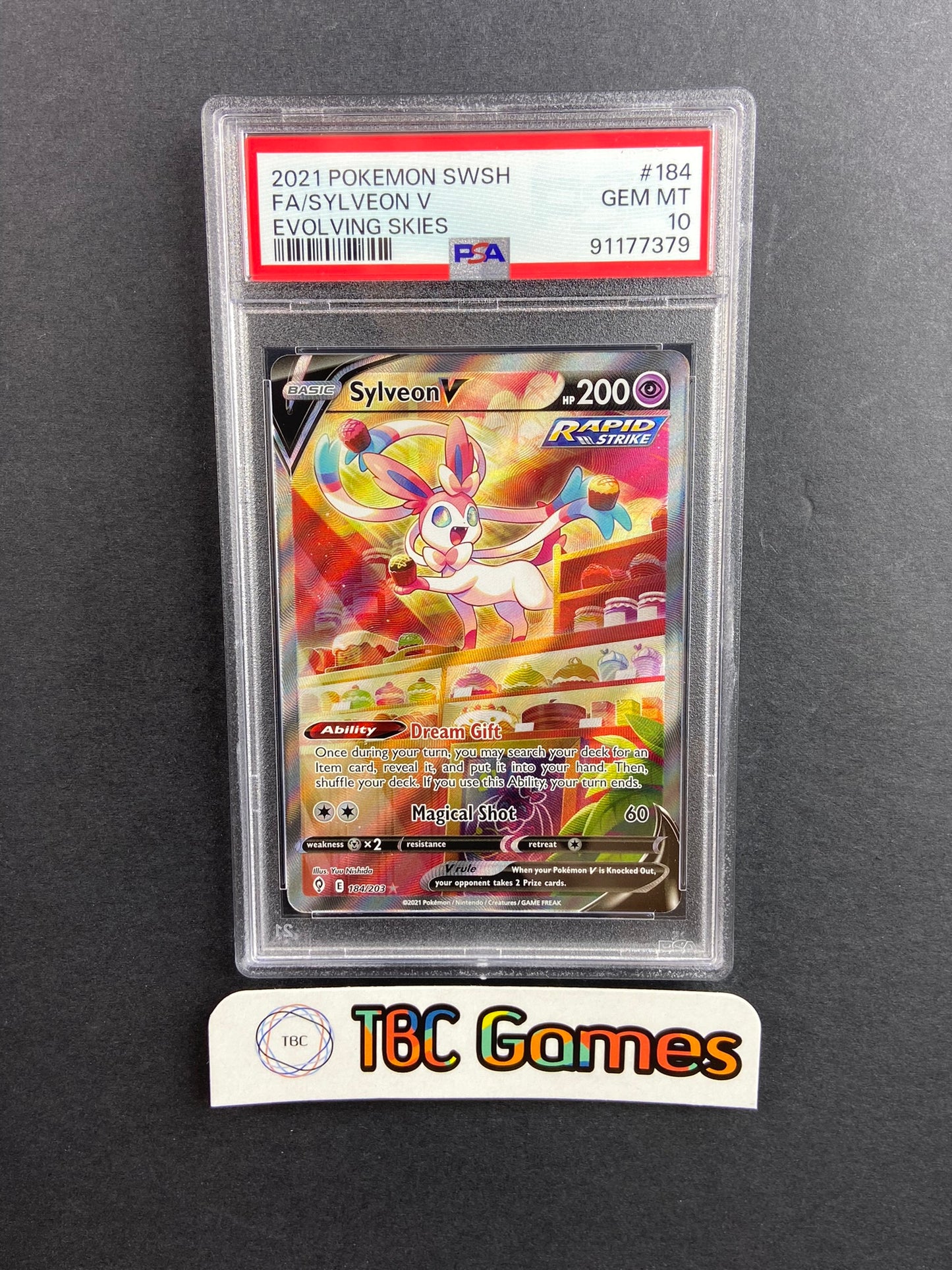 Sylveon V Evolving Skies Alt Art 184/203 PSA 10