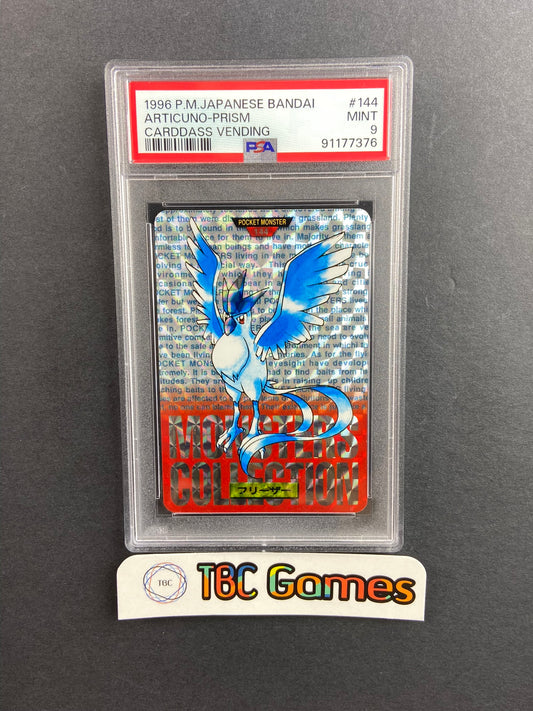 Articuno Prism Red Bandai Carddass Vending 144 Japanese PSA 9