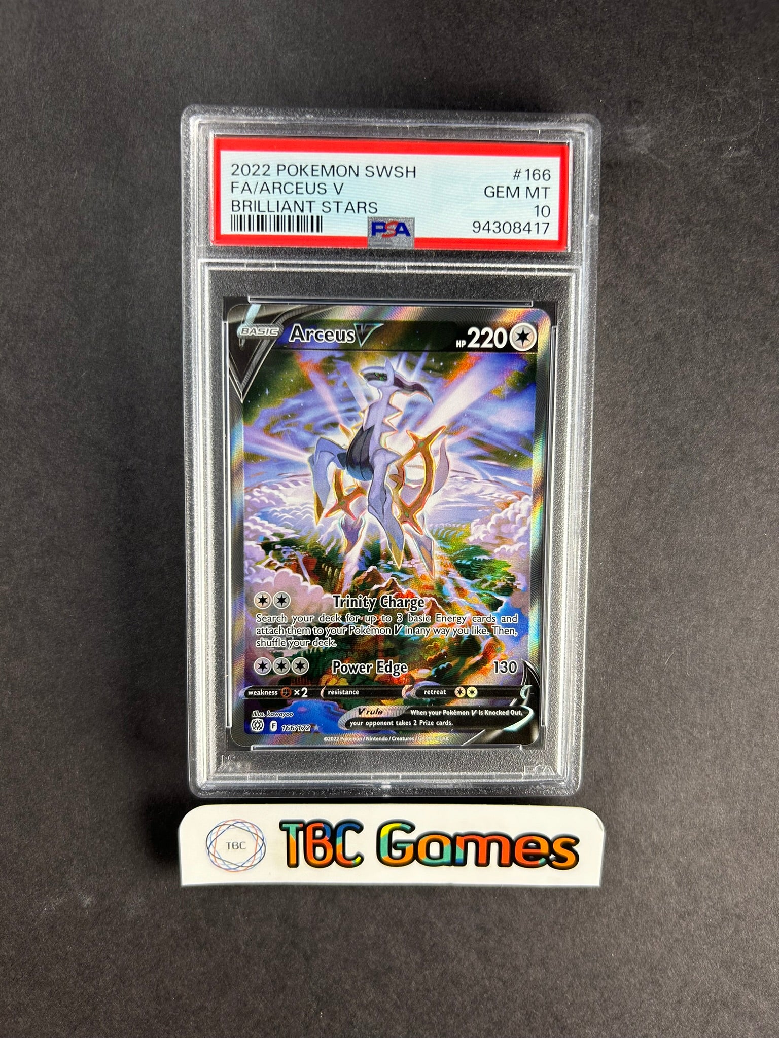 Arceus V Brilliant Stars Alt Art 166/172 PSA 10 – TBC Games