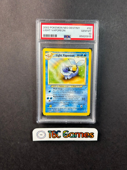 Light Vaporeon Neo Destiny Unlimited 52/105 PSA 10