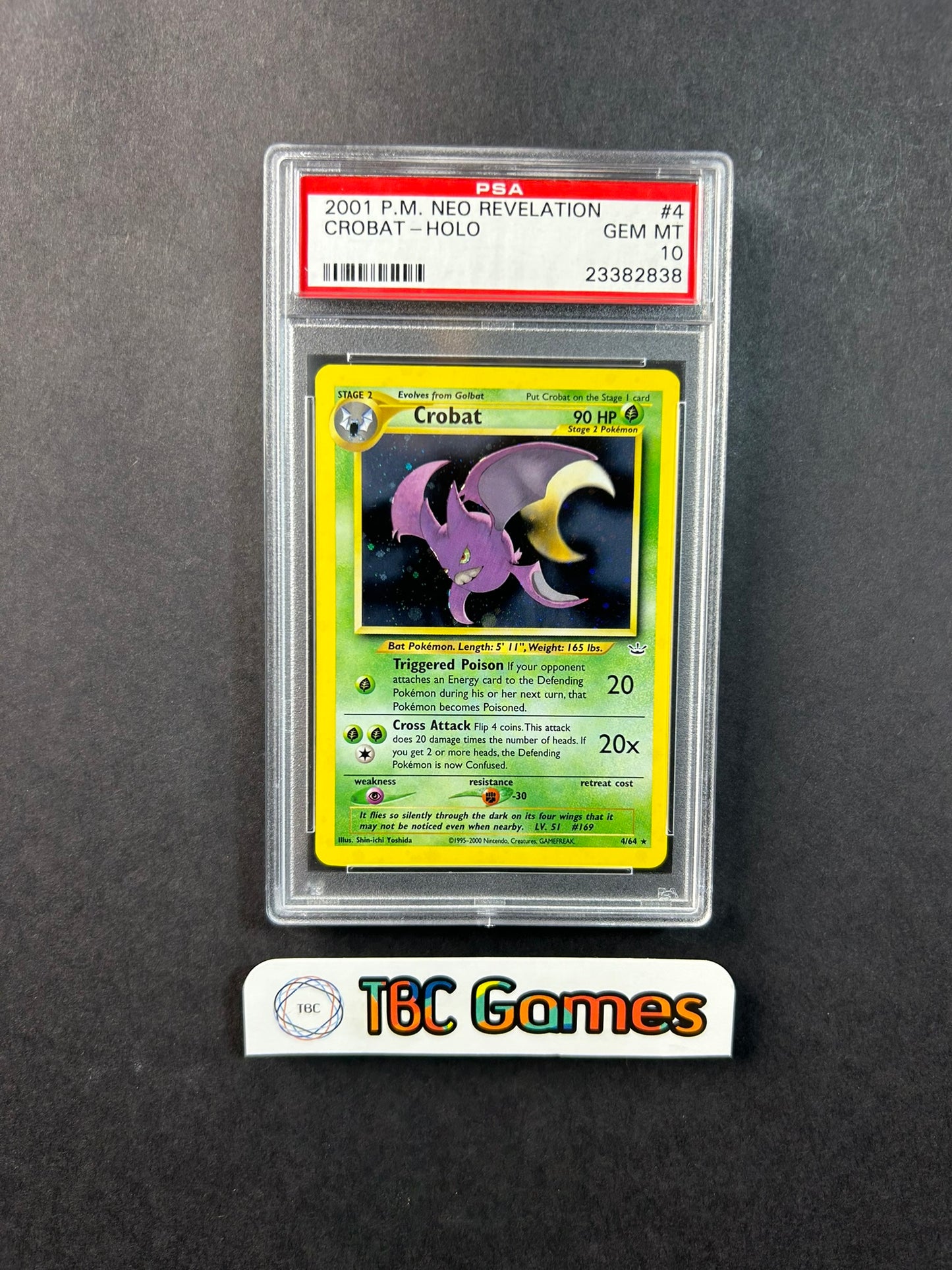 Crobat Neo Revelation Unlimited Holo 4/64 SWIRL PSA 10