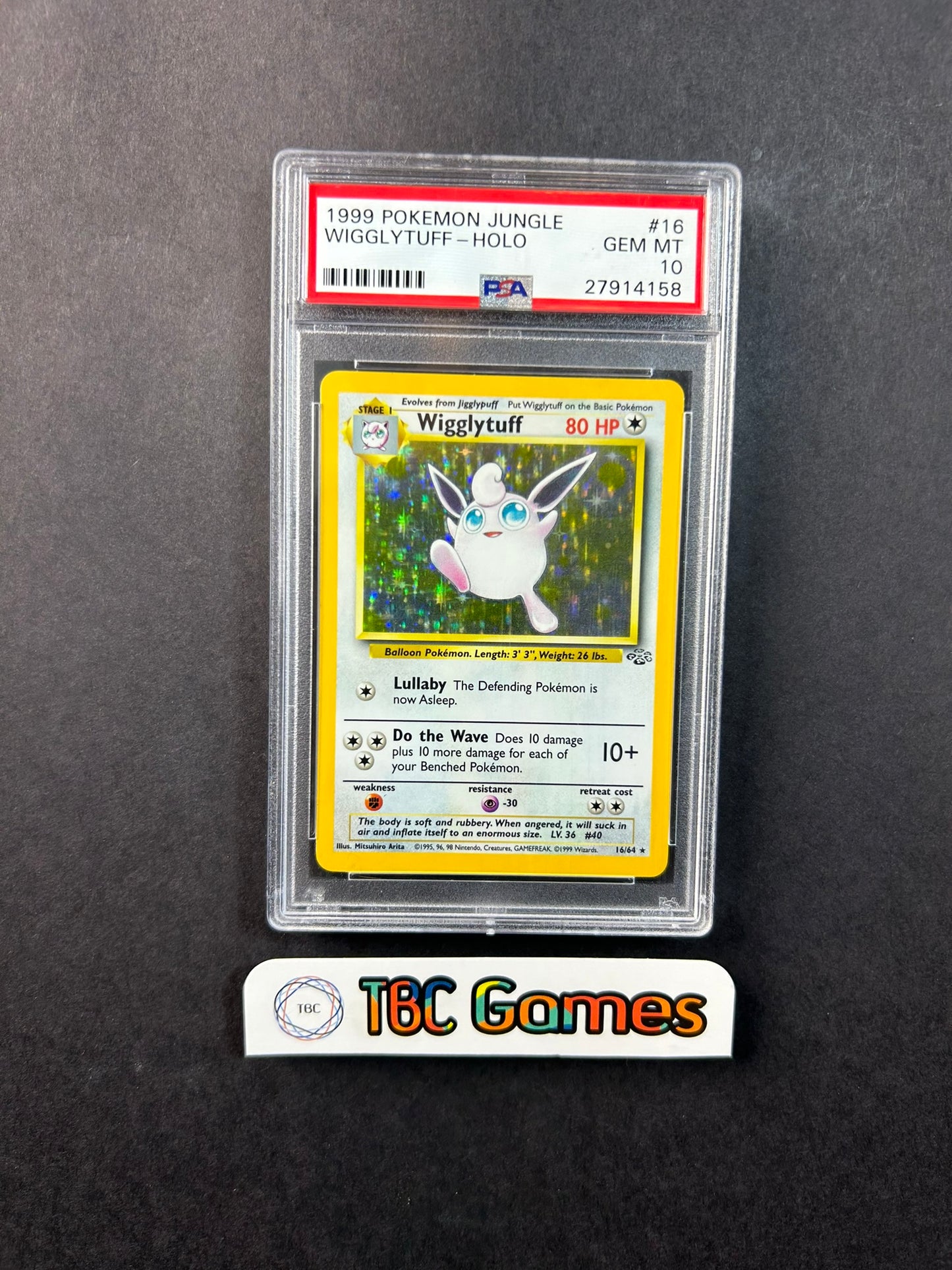 Wigglytuff Jungle Unlimited Holo 16/64 PSA 10