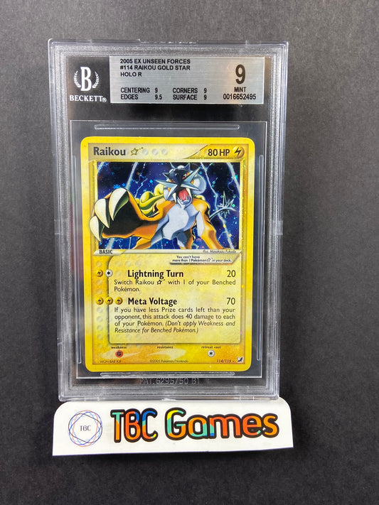 Raikou Gold Star Unseen Forces Holo 114/115 BGS 9