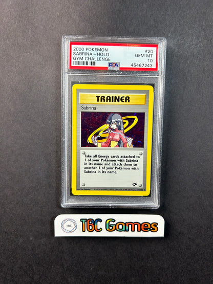 Sabrina Gym Challenge Unlimited Holo 20/132 PSA 10 TBC Games Sabrina Gym Challenge Unlimited Holo 20/132 PSA 10 TBC Games