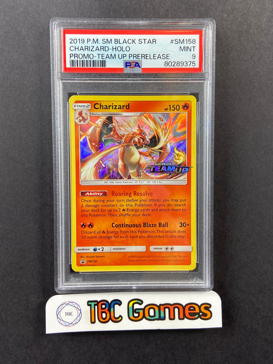 Charizard Team Up Prerelease Promo SM158 PSA 9