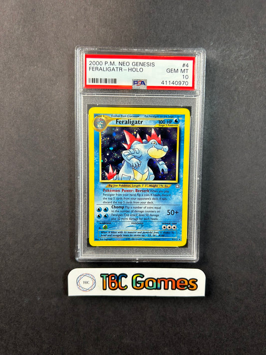 Feraligatr Neo Genesis Unlimited Holo 4/111 PSA 10