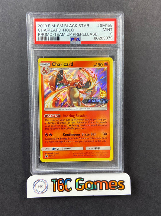 Charizard Team Up Prerelease Promo SM158 PSA 9