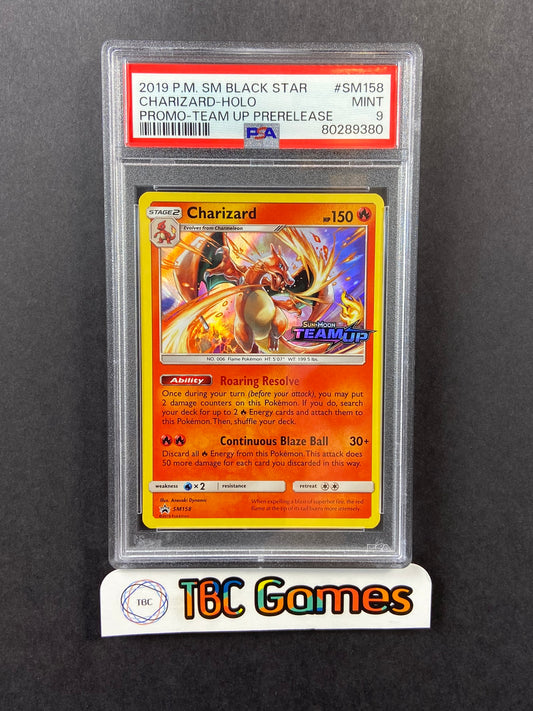 Charizard Team Up Prerelease Promo SM158 PSA 9