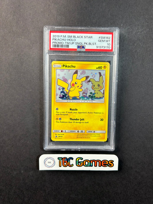Pikachu Team Up Promo Holo SM162 PSA 10