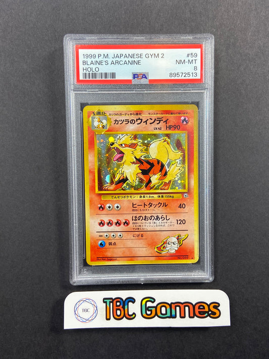 Blaine's Arcanine Gym 2 Challenge Holo Japanese PSA 8