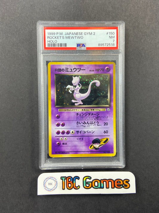 Rocket's Mewtwo Gym 2 Challenge Holo Japanese PSA 7