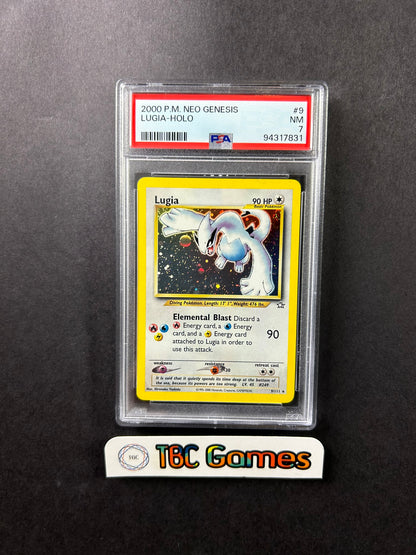 Lugia Neo Genesis Unlimited Holo 9/111 PSA 7 TBC Games Lugia Neo Genesis Unlimited Holo 9/111 PSA 7 TBC Games