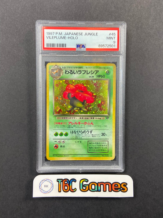 Dark Vileplume Team Rocket Holo Japanese PSA 9