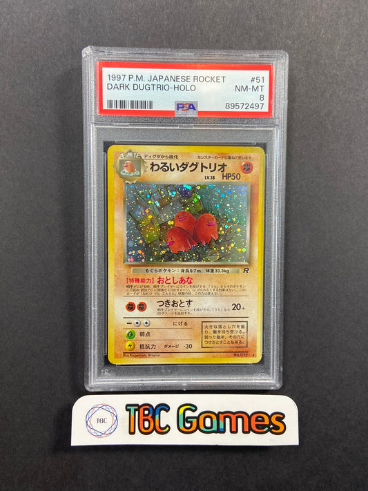 Dark Dugtrio Team Rocket Holo Japanese PSA 8