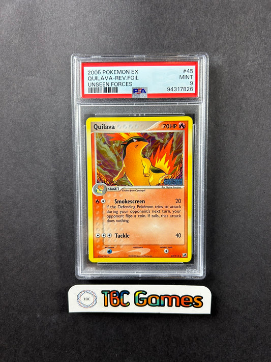 Quilava Reverse Holo Unseen Forces 45/115 PSA 9