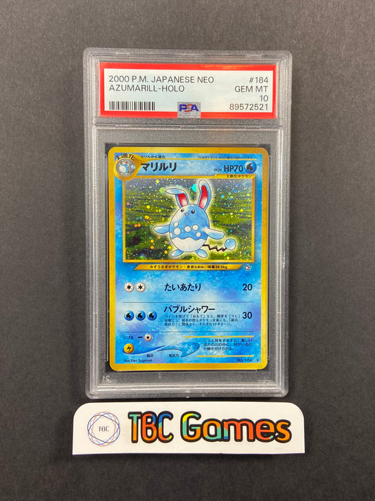 Azumarill Neo Genesis Holo Japanese PSA 10