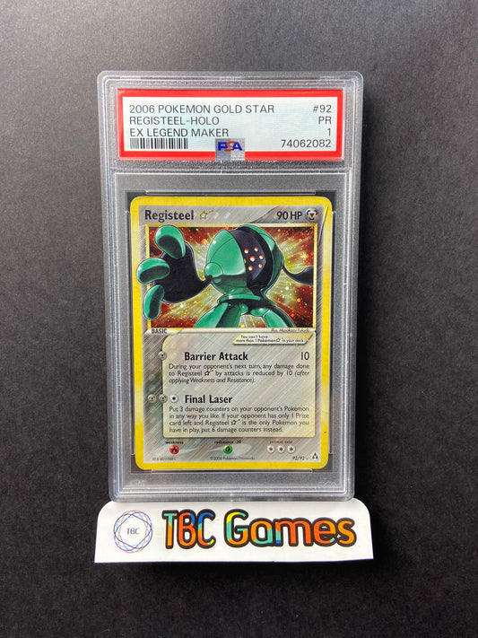Registeel Gold Star Legend Maker 92/92 PSA 1