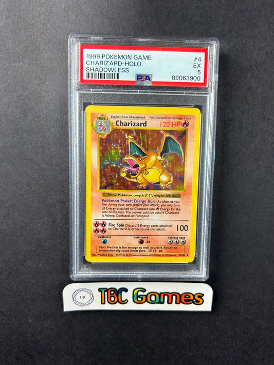 Charizard Base Set Shadowless Holo 4/102 PSA 5