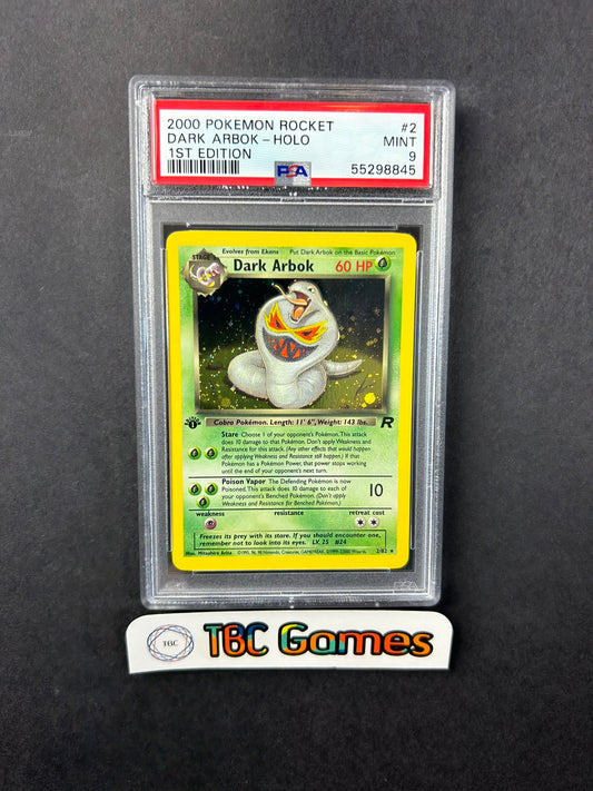 Dark Arbok Team Rocket 1st Edition Holo 2/82 PSA 9