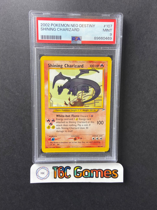 Shining Charizard Neo Destiny Unlimited Holo 107/105 PSA 9
