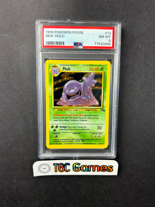 Muk Fossil Unlimited Holo 13/62 PSA 8