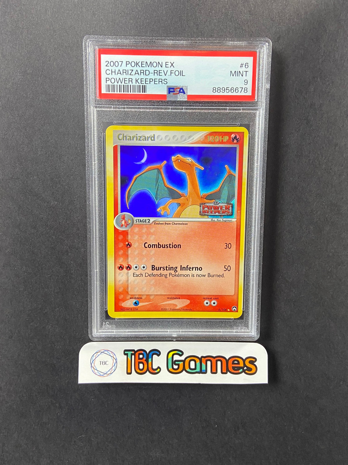 charizard pokemon card 6/108 Power Keepers Reverse Holo PSA 9 – TBC Games Magic Booster Box [Water]2 Commandrink, AKA Elder Drunken Background Color + Card Orientation:White / Horizontal