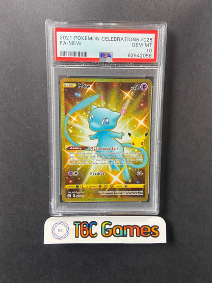 25th anniversary pokemon cards mew Mew Celebrations 25th Anniversary 025/025 PSA 10 – TBC Games