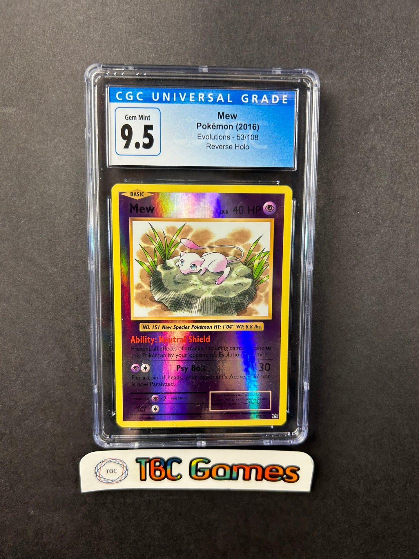 Mew Evolutions Reverse Holo 53/108 CGC 9.5