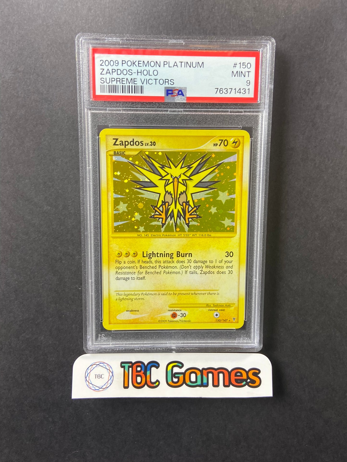Zapdos Supreme Victors Holo 150/147 PSA 9 TBC Games Zapdos Supreme Victors Holo 150/147 PSA 9 TBC Games