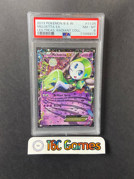 Meloetta EX Legendary Treasures Radiant Collection RC25/RC25 PSA 8