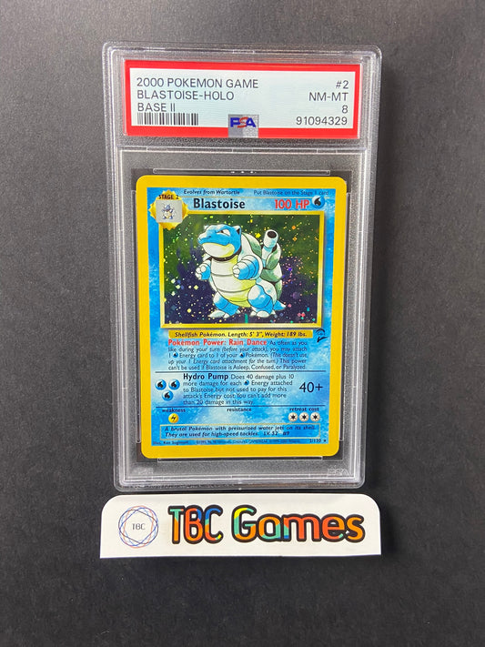 Blastoise Base Set 2 Holo 2/130 PSA 8