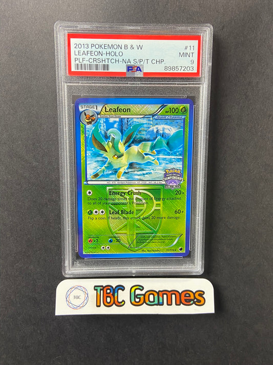 Leafeon Plasma Freeze 11/116 Cross Hatch Holo Championships PSA 9
