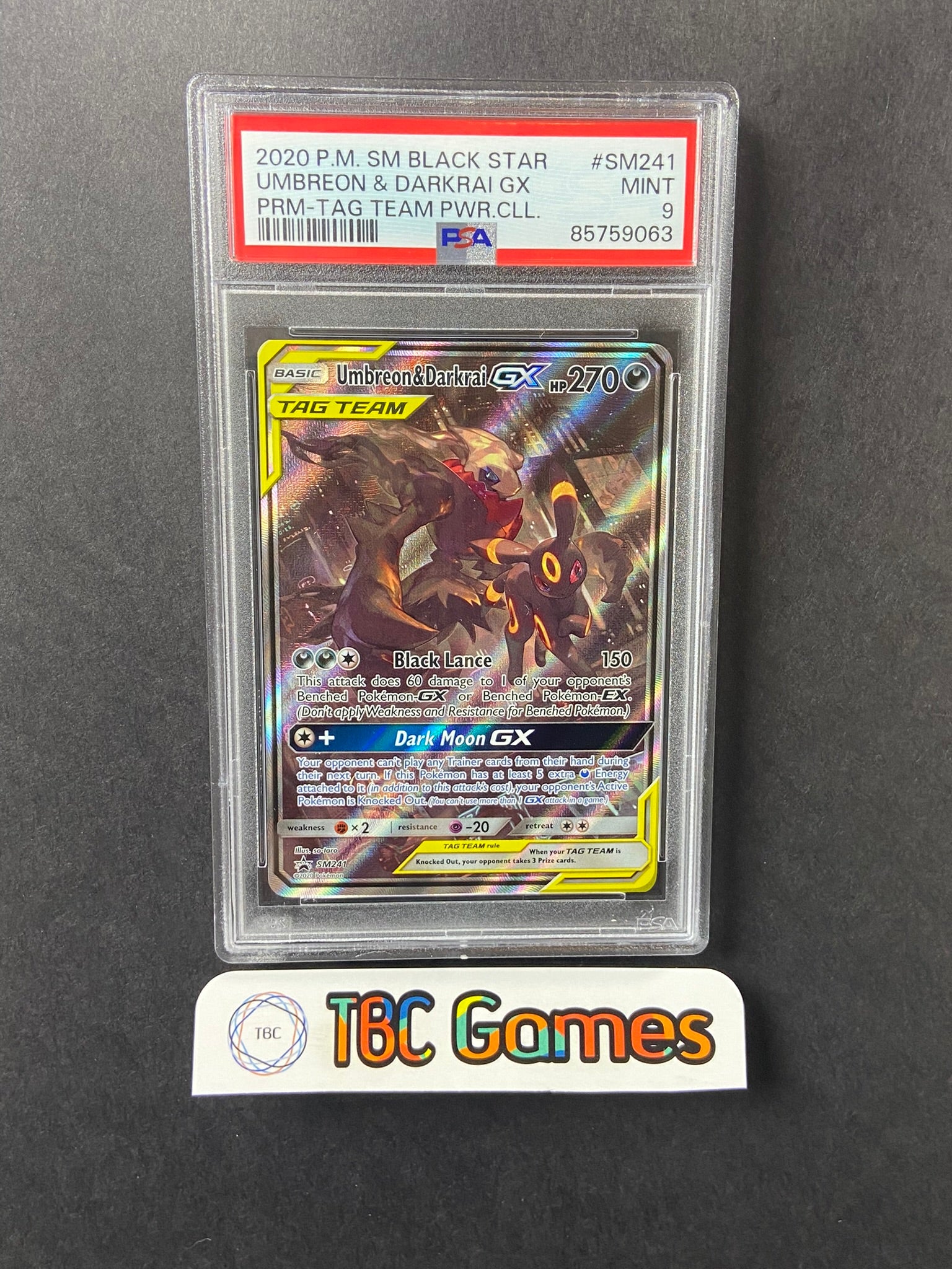 pokemon cards umbreon and darkrai & GX SM241 PSA 9 Certification ID:6022502210 set:151 not actual card. 1 of each Cycling