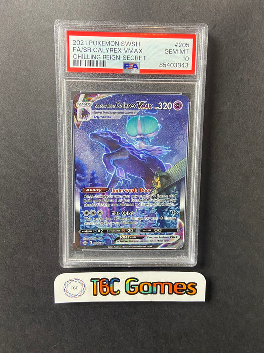 Shadow Rider Calyrex VMAX Alt Art Chilling Reign 205/198 PSA 10
