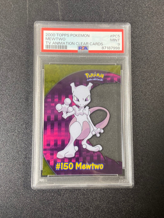 Mewtwo Topps Series 2 TV Animation Clear PC5 PSA 9