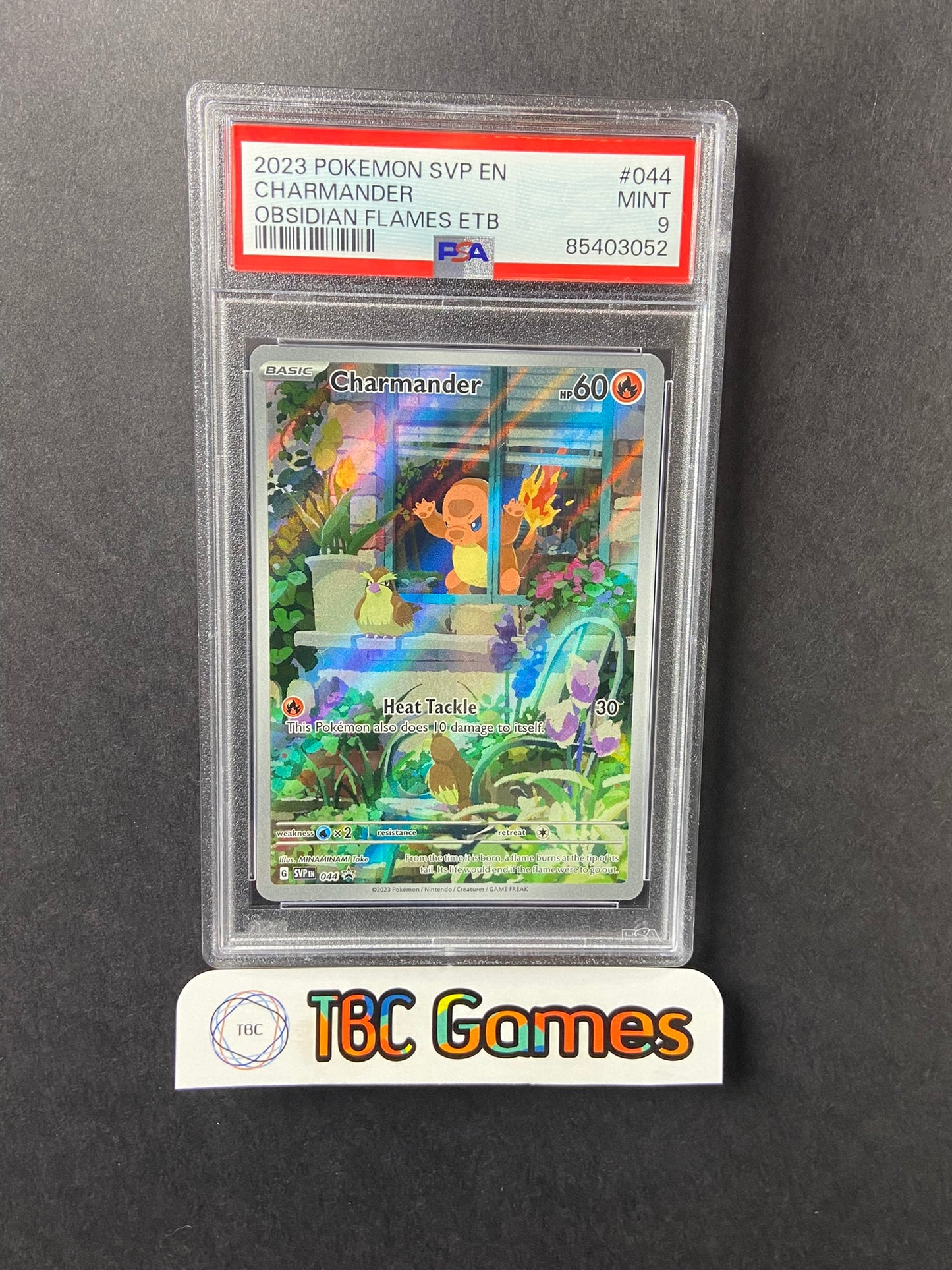 Charmander Obsidian Flames ETB SVP 044 PSA 9 TBC Games Charmander Obsidian Flames ETB SVP 044 PSA 9 TBC Games