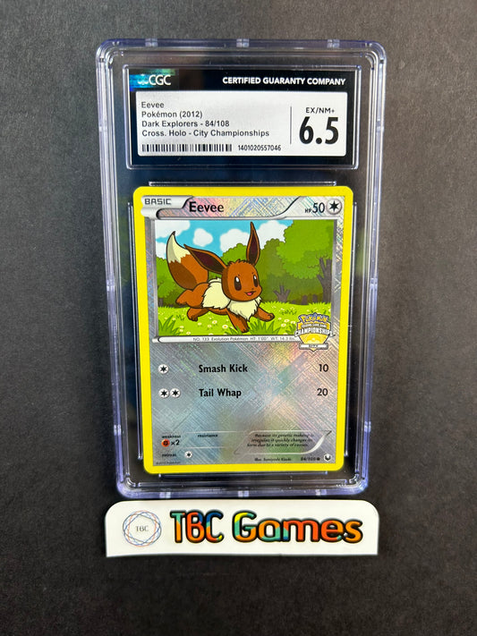 Eevee Dark Explorers 84/108 Crosshatch Holo City Championships CGC 6.5