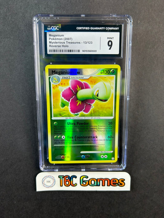 Meganium Mysterious Treasures Reverse Holo 13/123 CGC 9