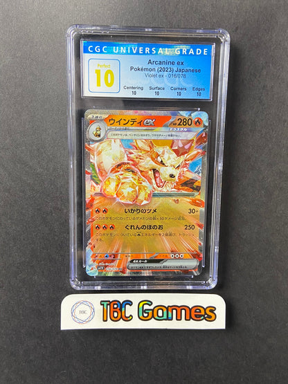 Arcanine ex Violet ex sv1V 016/078 Japanese Perfect CGC 10