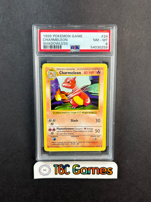 Charmeleon Base Set Shadowless 24/102 PSA 8
