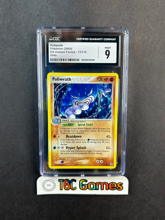 Poliwrath Unseen Forces Holo 11/115 CGC 9