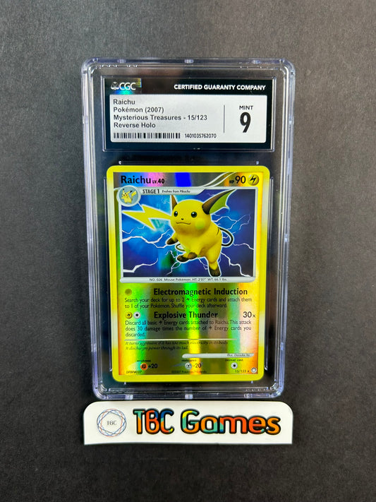 Raichu Mysterious Treasures Reverse Holo 15/123 CGC 9