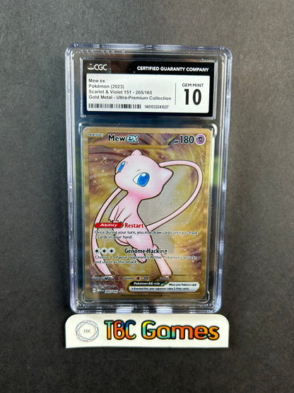 Mew ex Gold Metal 151 UPC 205/165 CGC 10 TBC Games Mew ex Gold Metal 151 UPC 205/165 CGC 10 TBC Games