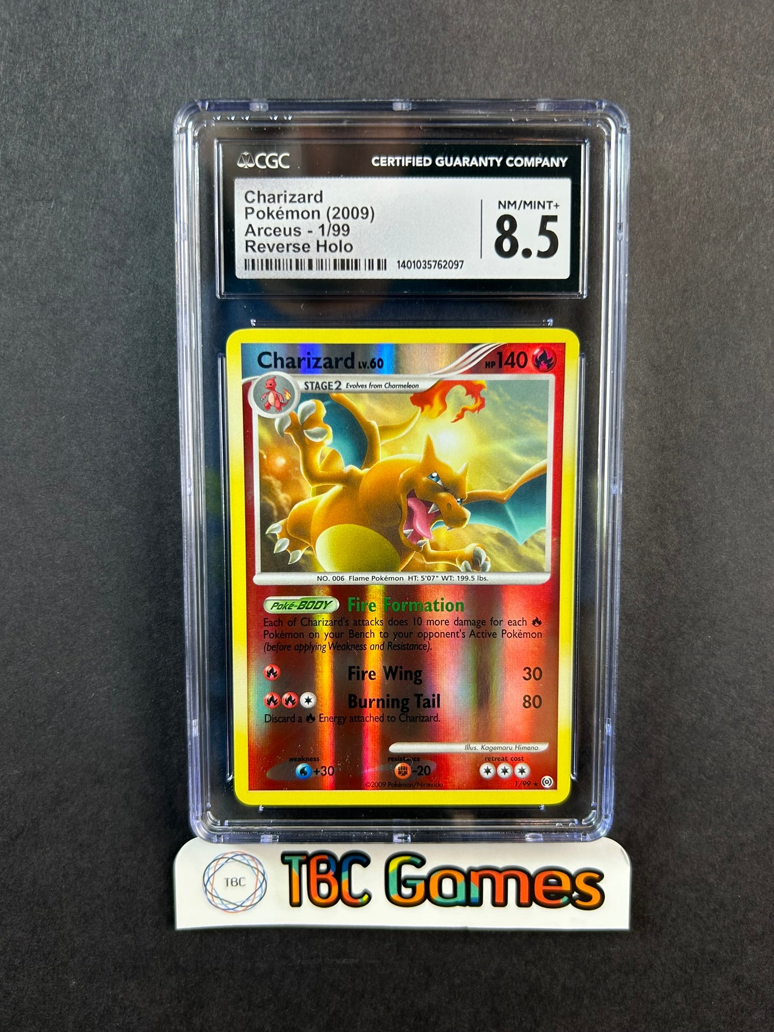 Pokemon Charizard 1/99 authentic Cracked Ice Holo