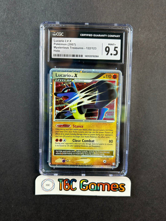 Lucario LV. X Mysterious Treasures Holo 122/123 CGC 9.5