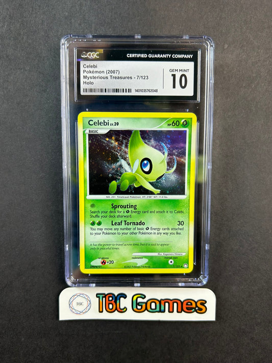 Celebi Mysterious Treasures Holo 7/123 CGC 10