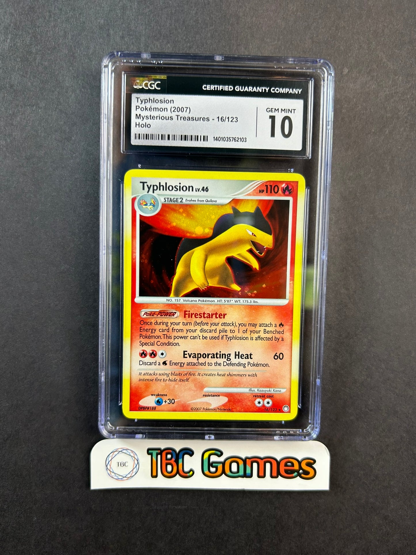 Typhlosion Mysterious Treasures Holo 16/123 CGC 10